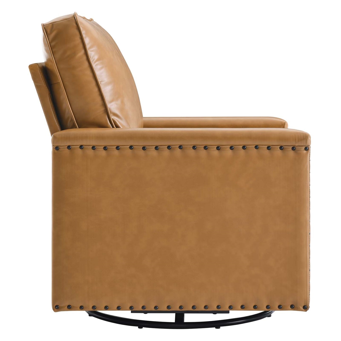 Cassius Vegan Leather Swivel Chair in Tan