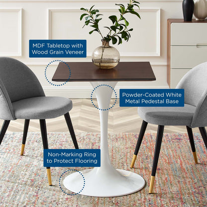 Tulip Style 24" Cherry Walnut Square Dining Table