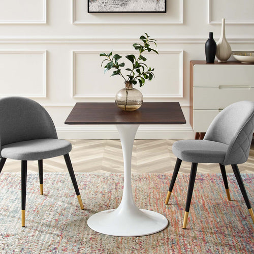 Tulip Style 28" Cherry Walnut Square Dining Table