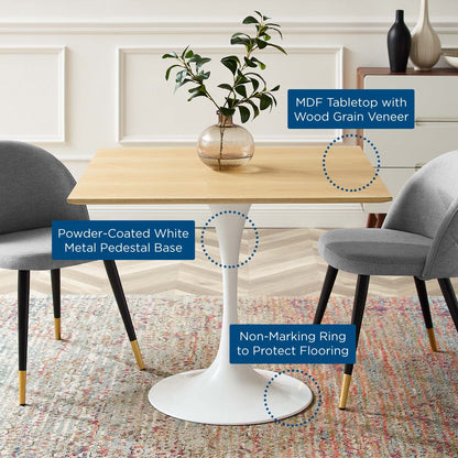 Tulip Style 36" Natural Wood Square Dining Table