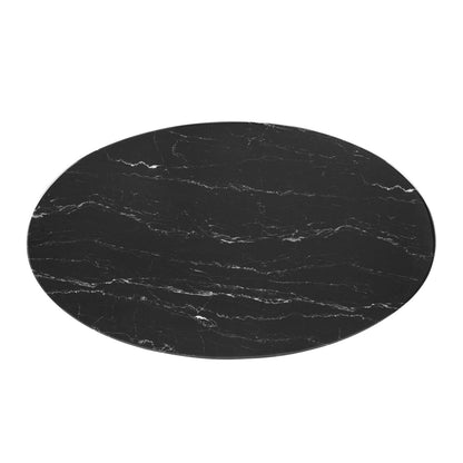 Tulip Style 48" Black Oval Artificial Marble Dining Table