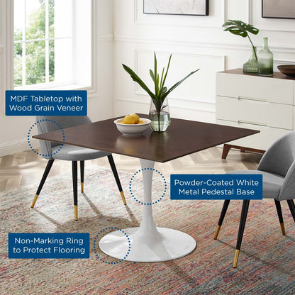 Tulip Style 40" Cherry Walnut Square Dining Table