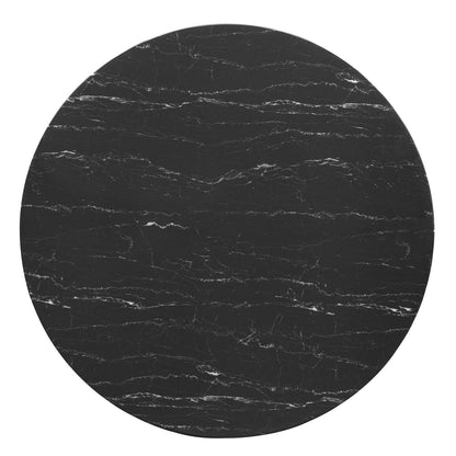 Tulip Style 47" Black Artificial Marble Dining Table