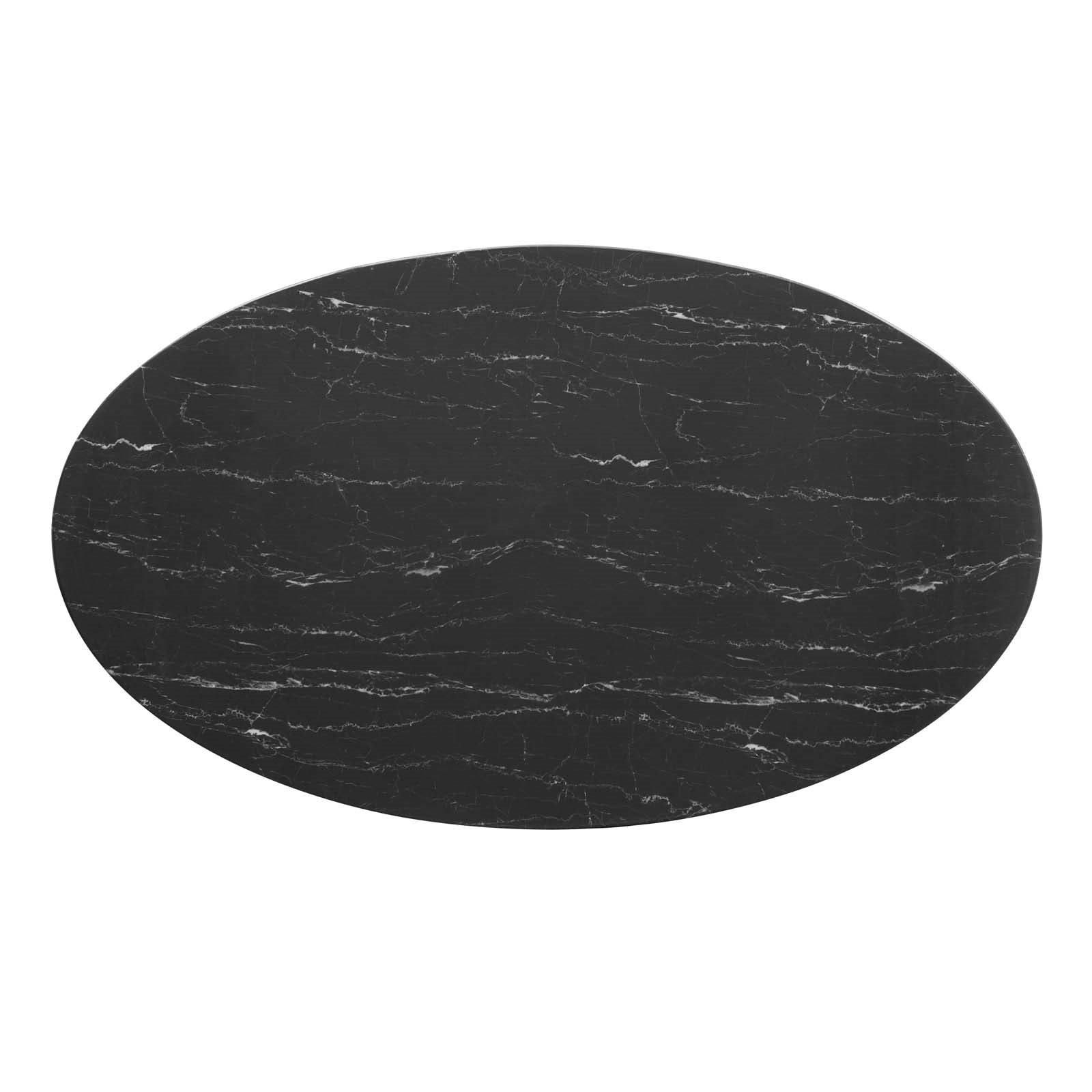 Tulip Style 60" Black Artificial Marble Dining Table