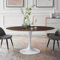 Tulip Style 60" Cherry Walnut Oval Dining Table