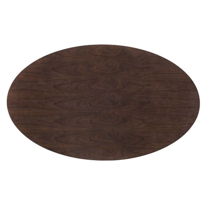 Tulip Style 78" Cherry Walnut Oval Dining Table