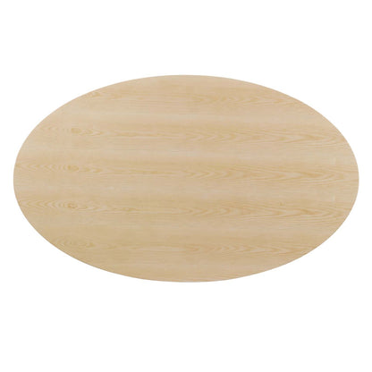 Tulip Style 78" Oval White Natural Dining Table