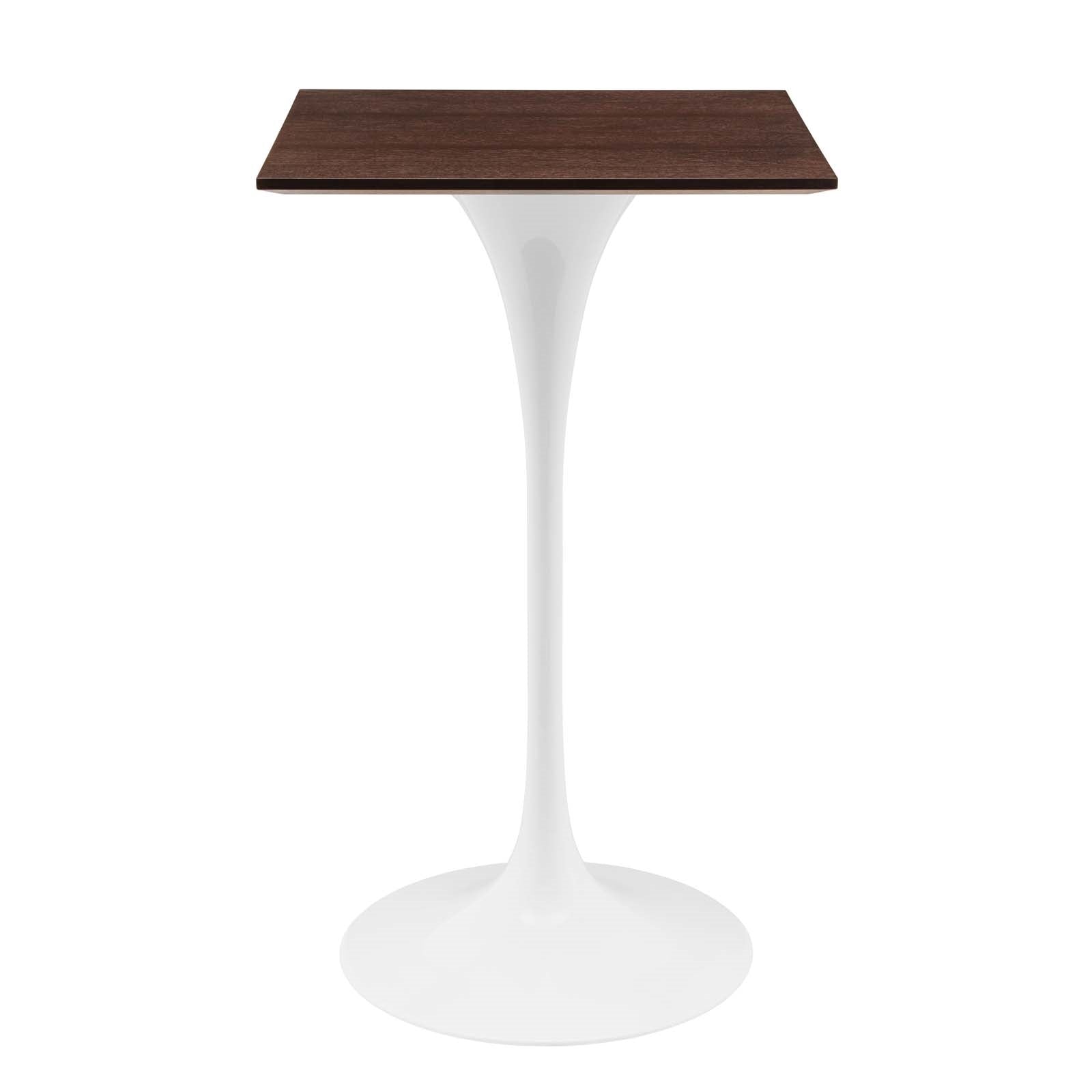 Tulip Style 28" Cherry Walnut Square Bar Table