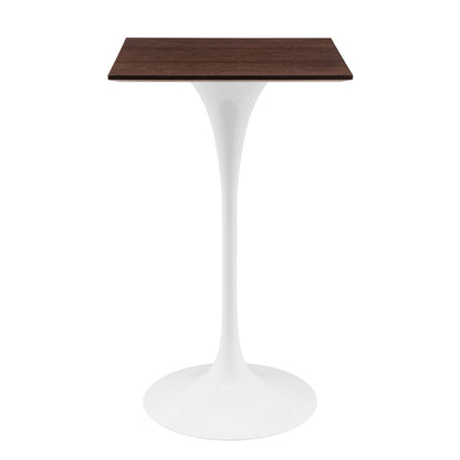 Tulip Style 28" Cherry Walnut Square Bar Table