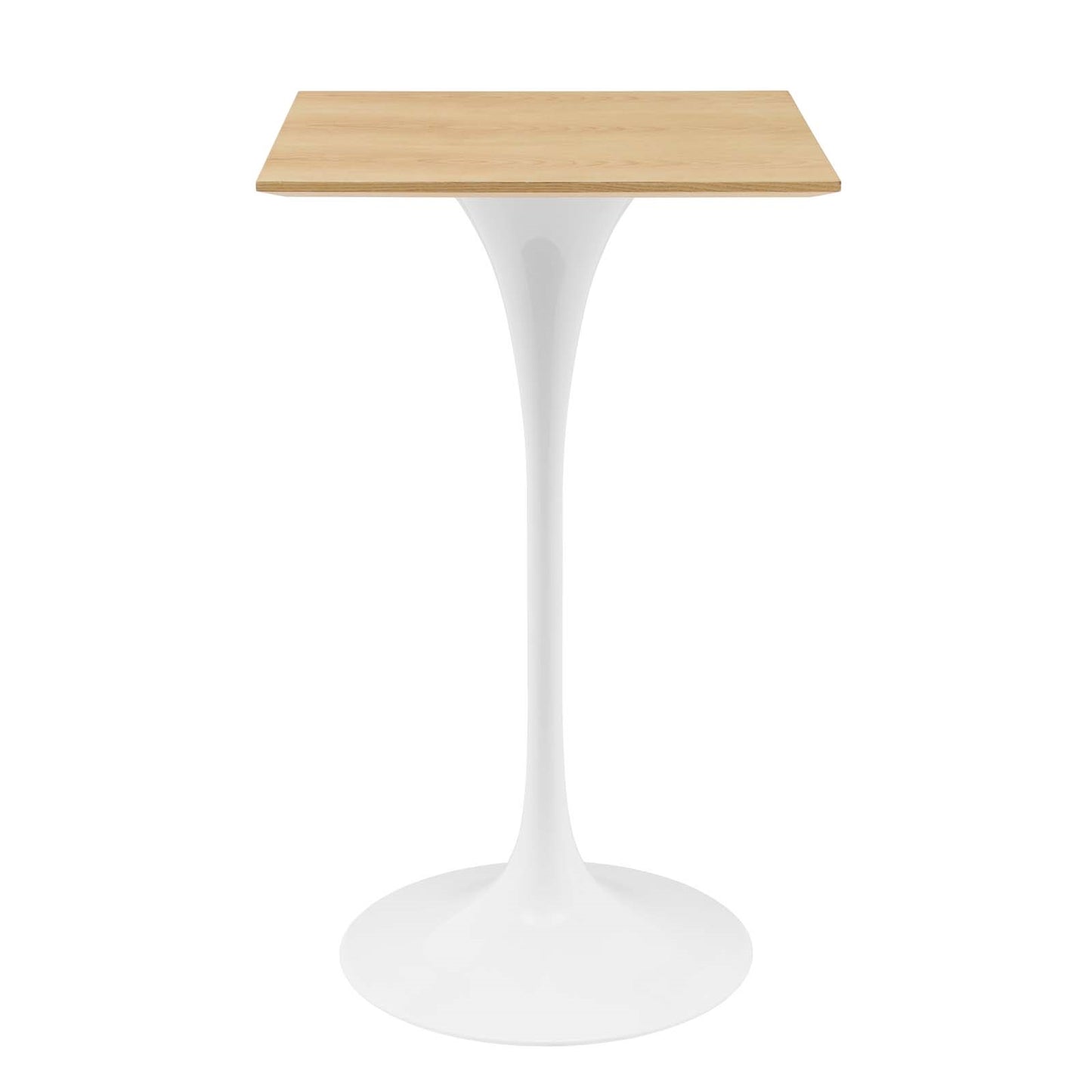 Tulip Style 28" Natural Wood Square Bar Table