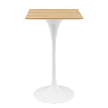 Tulip Style 28" Natural Wood Square Bar Table