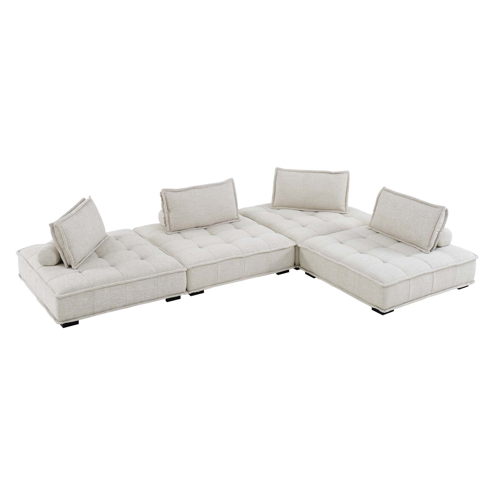 Claude Tufted Fabric Fabric 4-Piece Sectional Sofa