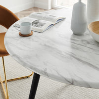 Corinne 50" Round Performance Artificial Marble Dining Table