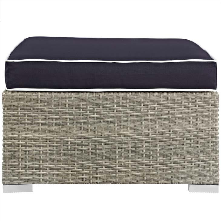Rennie Outdoor Patio Upholstered Fabric Ottoman - living-essentials