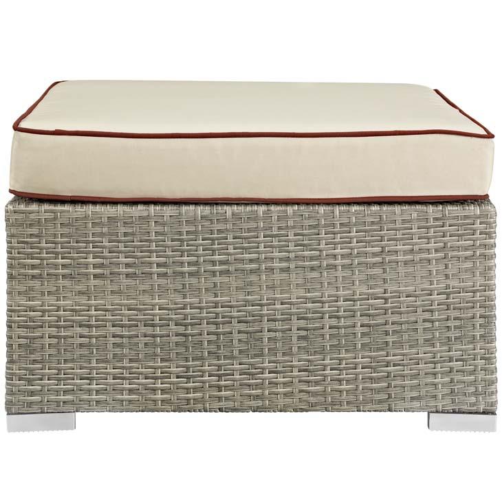 Rennie Outdoor Patio Upholstered Fabric Ottoman - living-essentials