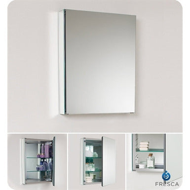 Fresca Quadro White Pedestal Sink w/ Medicine Cabinet - Modern Bathroom Vanity - living-essentials