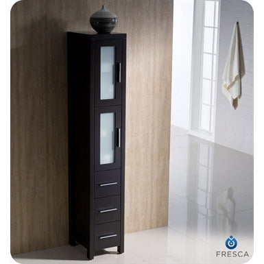 Fresca Torino 48" Espresso Modern Bathroom Vanity w/ Side Cabinet & Integrated Sink - living-essentials