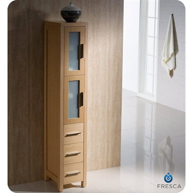 Fresca Torino 48" Light Oak Modern Bathroom Vanity w/ Side Cabinet & Vessel Sink - living-essentials