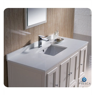 Fresca Oxford 48" Antique White Traditional Bathroom Vanity w/ 2 Side Cabinets - living-essentials