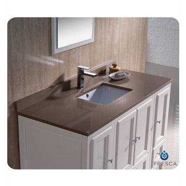 Fresca Oxford 48" Antique White Traditional Bathroom Vanity w/ 2 Side Cabinets - living-essentials