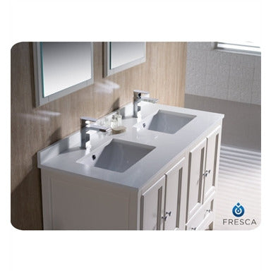 Fresca Oxford 48" Traditional Double Sink Bathroom Vanity - Antique White - living-essentials