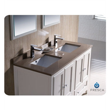 Fresca Oxford 48" Traditional Double Sink Bathroom Vanity - Antique White - living-essentials