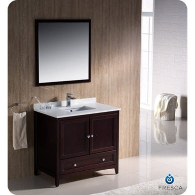 Fresca Oxford 36" Mahogany Traditional Bathroom Vanity - living-essentials