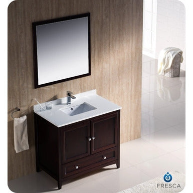 Fresca Oxford 36" Mahogany Traditional Bathroom Vanity - living-essentials