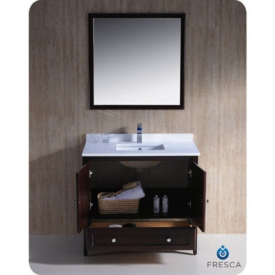 Fresca Oxford 36" Mahogany Traditional Bathroom Vanity - living-essentials