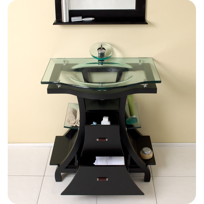 Fresca Cortese Espresso Modern Bathroom Vanity with Mirror - living-essentials