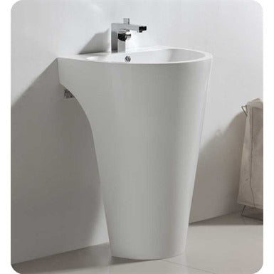 Fresca Parma White Pedestal Sink w/ Medicine Cabinet - Modern Bathroom Vanity - living-essentials