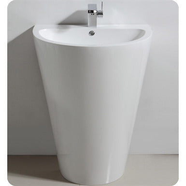 Fresca Parma White Pedestal Sink w/ Medicine Cabinet - Modern Bathroom Vanity - living-essentials