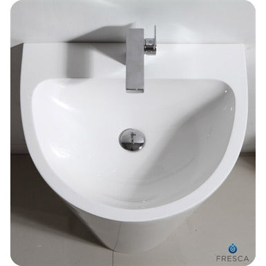 Fresca Parma White Pedestal Sink w/ Medicine Cabinet - Modern Bathroom Vanity - living-essentials
