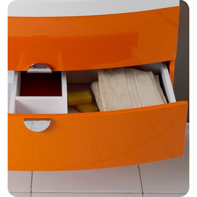 Fresca Energia Orange Modern Bathroom Vanity w/ Three Panel Folding Mirror - living-essentials