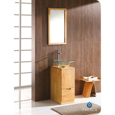 Fresca Brilliante Natural Wood Modern Bathroom Vanity w/ Mirror - living-essentials