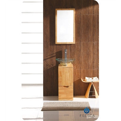 Fresca Brilliante Natural Wood Modern Bathroom Vanity w/ Mirror - living-essentials