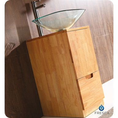 Fresca Brilliante Natural Wood Modern Bathroom Vanity w/ Mirror - living-essentials