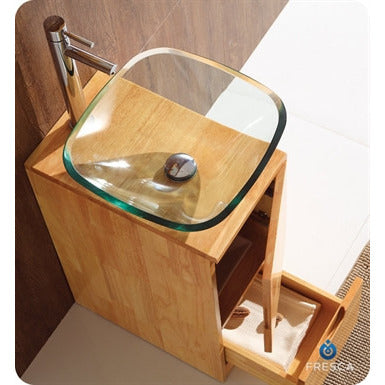 Fresca Brilliante Natural Wood Modern Bathroom Vanity w/ Mirror - living-essentials