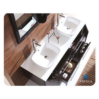 Fresca Bellezza Espresso Modern Double Vessel Sink Bathroom Vanity - living-essentials