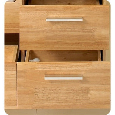 Fresca Caro Natural Wood Modern Bathroom Vanity w/ Mirrored Side Cabinet - living-essentials