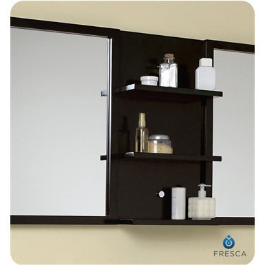 Fresca Vetta Espresso Modern Double Sink Bathroom Vanity w/ Mirror - living-essentials