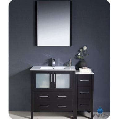 Fresca Torino 48" Espresso Modern Bathroom Vanity w/ Side Cabinet & Integrated Sink - living-essentials