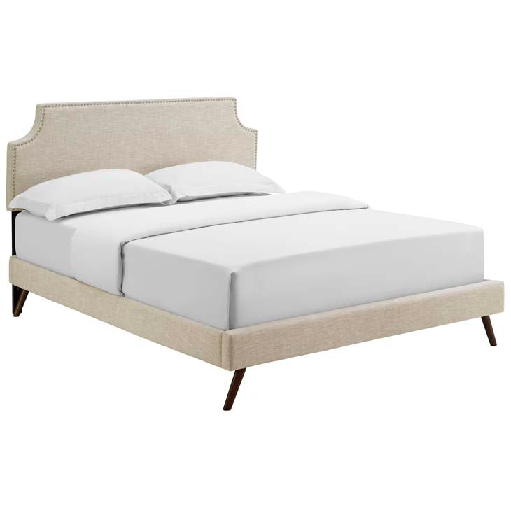 Conner Queen Platform Bed with Round Splayed Legs - living-essentials