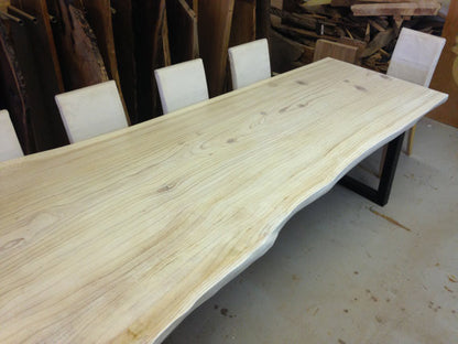 LIVE EDGE WHITE DINING TABLE(REDWOOD) - living-essentials