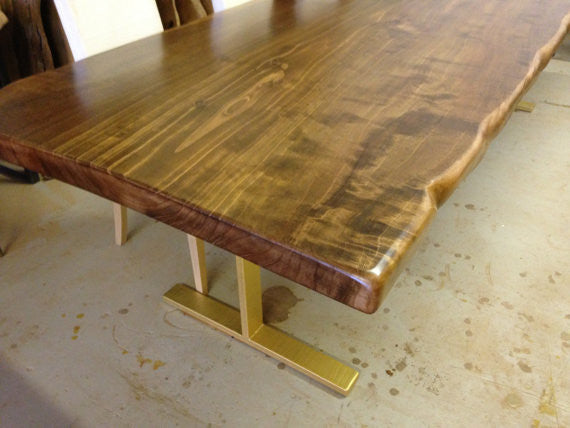 LIVE EDGE DARK BROWN DINING TABLE(REDWOOD) - living-essentials
