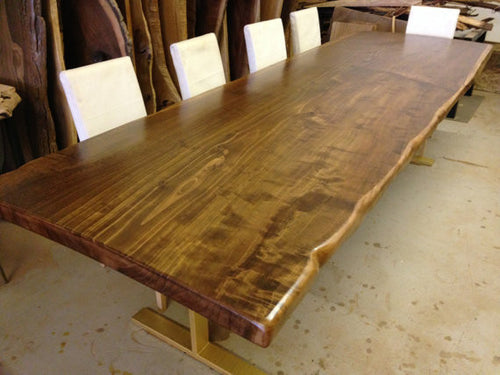 LIVE EDGE DARK BROWN DINING TABLE(REDWOOD) - living-essentials