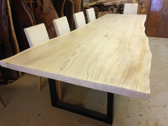 LIVE EDGE WHITE DINING TABLE(REDWOOD) - living-essentials