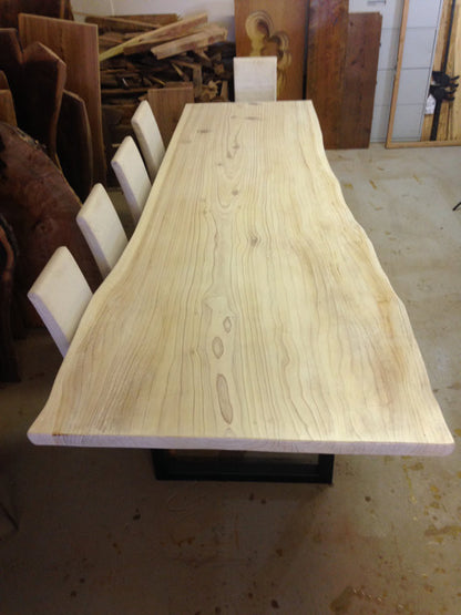 LIVE EDGE WHITE DINING TABLE(REDWOOD) - living-essentials