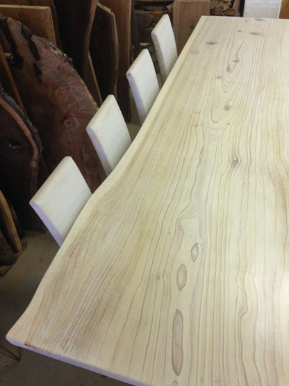 LIVE EDGE WHITE DINING TABLE(REDWOOD) - living-essentials