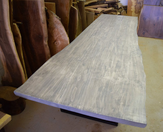 LIVE EDGE GREY DINING TABLE(REDWOOD) - living-essentials